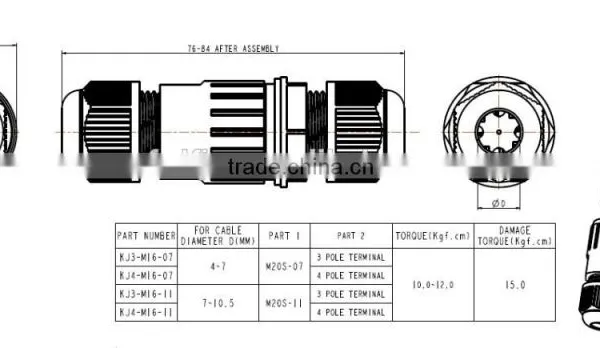 LED Lighting Outdorr Plastic Waterproof IP67 IP68 Cable Connector photo-2