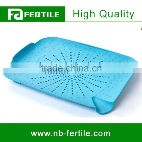 WFZ123573 White Color Wash Vegetable Prepare Kitchen Utensil Sink Station Flat Colander Food Strainer photo-2
