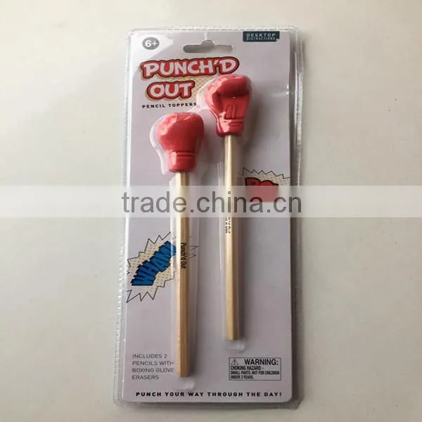 Wooden Pencils With Boxing Glove Erasers