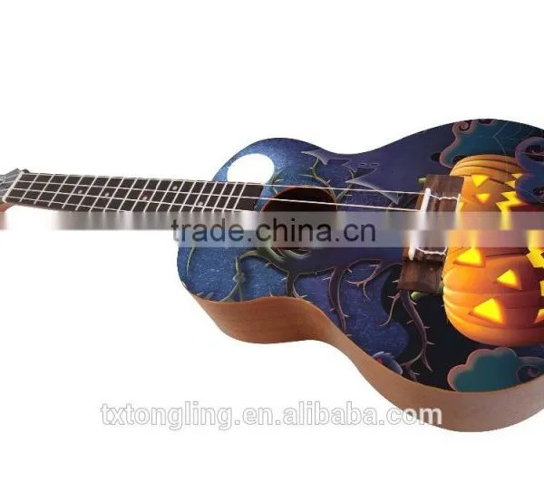 Best Brand Halloween Style Art Uklele Basswood Guitar Good Gifts For Student photo-2