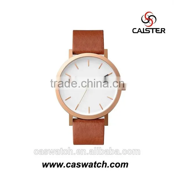 Hot Fashion Minimalist Stainless Steel Men's Watch, Luxury High Quality Leather Watch, Japan Movement Water Resistant Watch photo-4