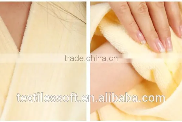 Wholesale Cheap Cotton Hotel Terry Yellow Bathrobe photo-4