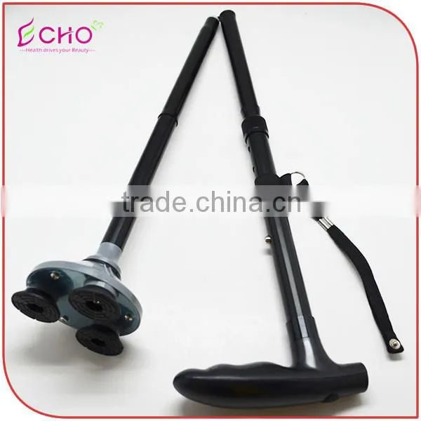 Sturdy Triple Heads Pivoting Base Folding Cane With Build-in Lights for Elder photo-4