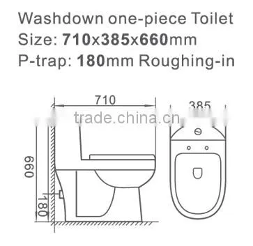 Dennis 2094 P Trap Washdown Vitreous China Water Closet photo-3