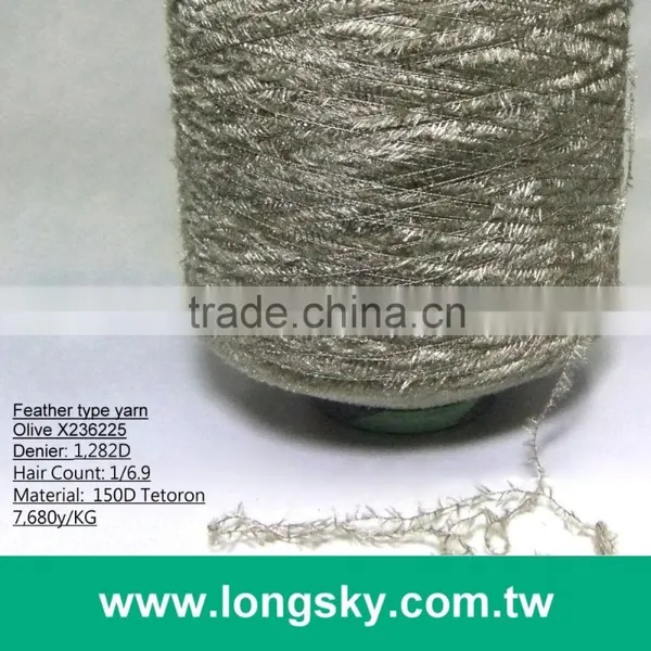 (X-23) 2016 Olive Color Goat Hair Feather Type Yarn for Knitwear Weaving
