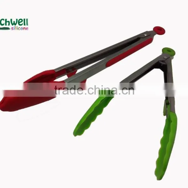 Cooking Utensils 9'' and 12' Set of BBQ Service Silicone Tongs Most Popular photo-5