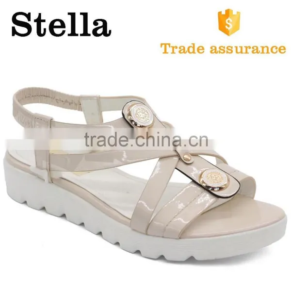 Thick Flat Sole Ladies PVC Platform Sandal Shoes