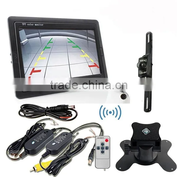 Hot selling 7" TFT LCD Rear view Monitor+2.4G Wireless Night Vision IR Reverse Car Backup Camera