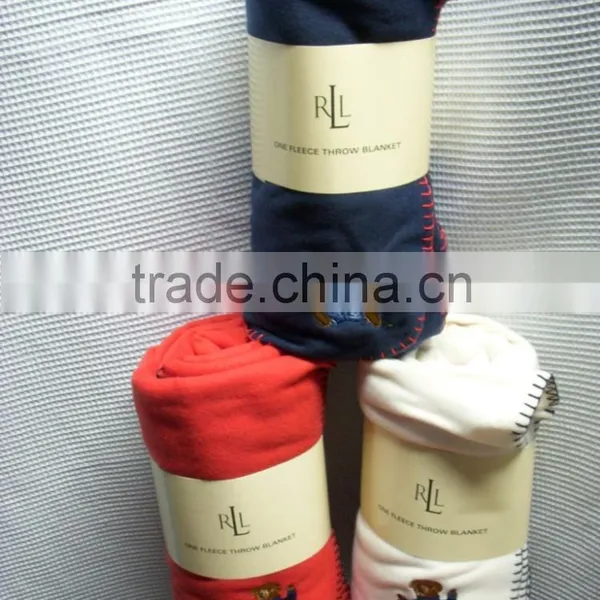 Roll up Packaging Promotional Gifts Blanket With Embroidery photo-5