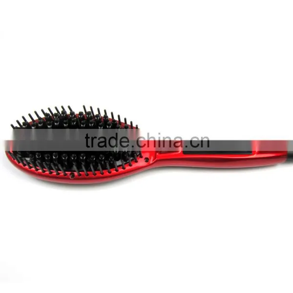 Metal Ceramic Heater Hair Straightening Brush,Auto Lock,Anti Scald,Zero Damage,Adjustable Temperature,Instant Heat Up Professio photo-6