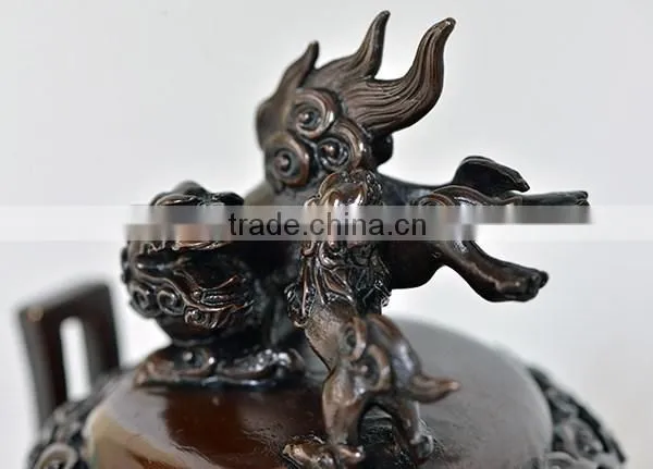 Japanese and High Quality Dragon and Bamboo Design Vase , Incense Burner , and Candlestick Holder Set Made in Japan photo-5