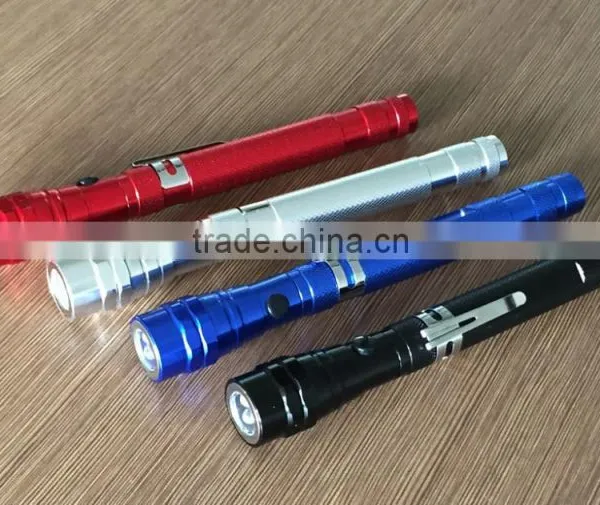 3 LED Light Torch with Telescopic Magnetic Pick Up Tool Flexible Flashlight/Aluminum Flashlight/LED working light
