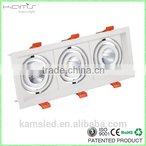 3*10w Trimless Recessed Cob Led Grille Light PMMA Lens Adjustable Spot Light Warm White 3000k photo-2