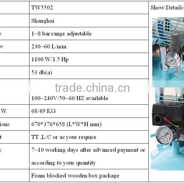 Two Pump Head Oil Free Portable Air Compressor(TW5502) photo-3