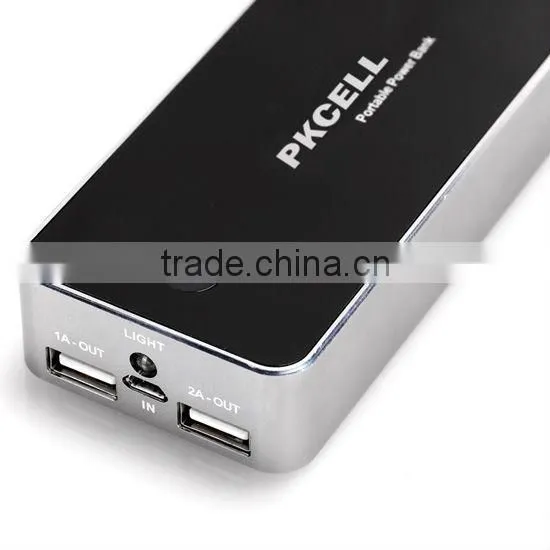 High Capactity Power Bank/Mobile Charger 9600mAh,Two USB,6 Connectors, for IPhon,iPad, L-G, SAMSUN, NOKI