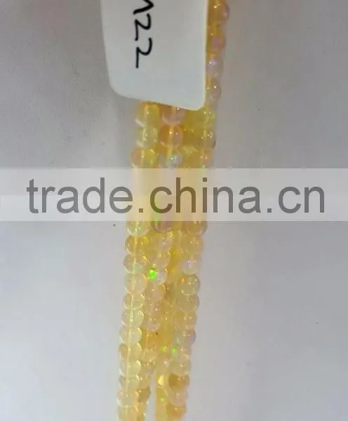 #MZZ Round Plain Top Quality Beads Strand Ethiopian Opal photo-2