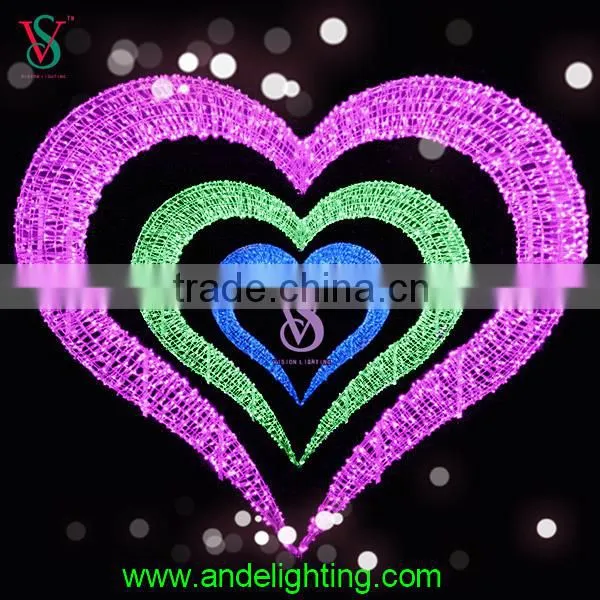 Dreamlike Fancy Big Pink Heart Shape Led Light With 2m Height photo-4
