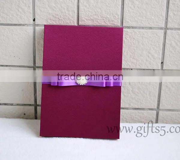 Elegant Burgundy Wedding Invitation Boxes With Pearl photo-6