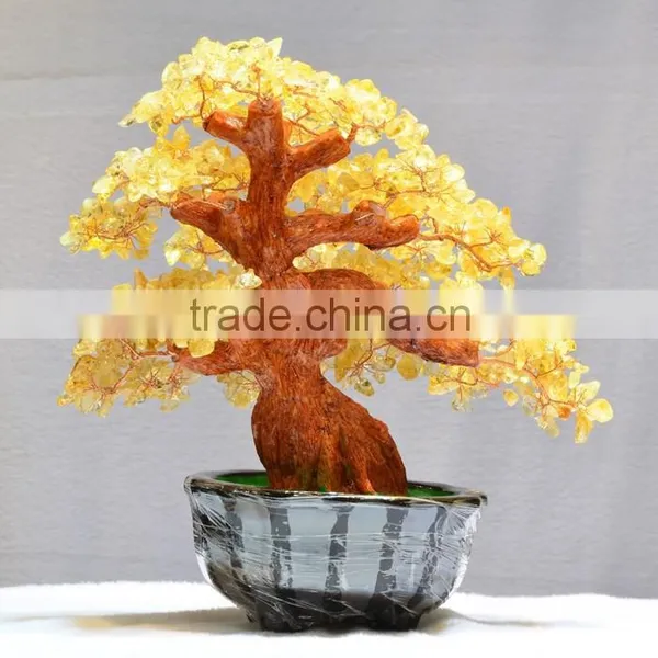 New Fashion Citrine Gem Tree Feng Shui Home Crystal Decoration photo-4