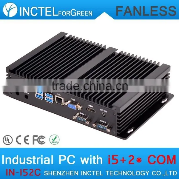Industrail Grade Fanless IPC PC Computer With Intel i5 Processor 2 COM 4 USB3.0 1G RAM 16G SSD photo-4