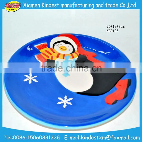 Christmas Ornament Inflatable Decoration Colorful Ceramic Plats Dishes