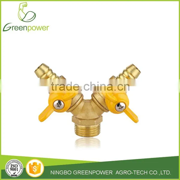 Double-fork Male Thread Brass Gas Valve