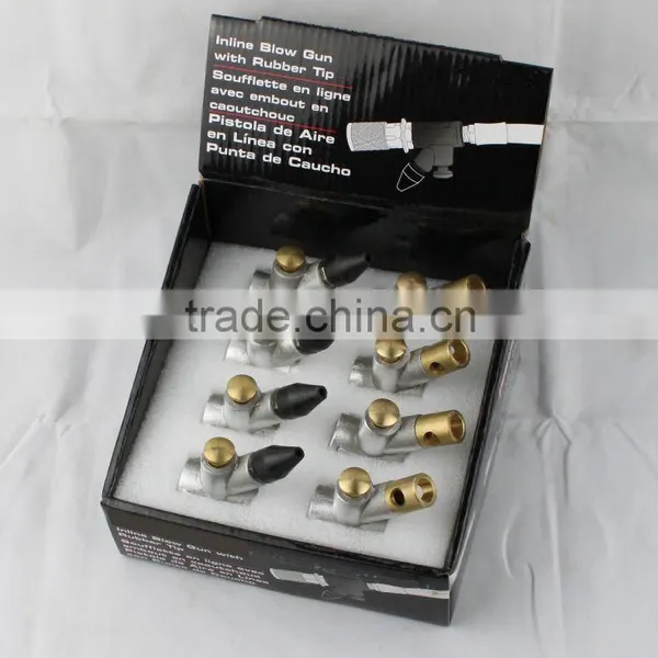 Inline blow gun with rubber nozzle and OSHA
