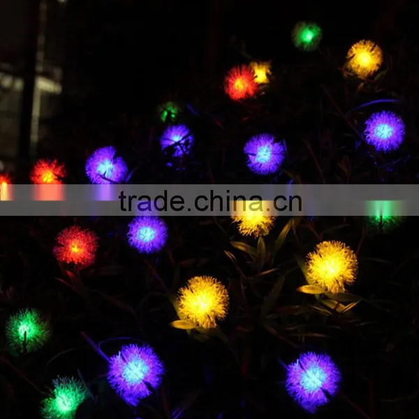 Christmas Rechargeable 30LED Plush Ball Solar Festival Lights photo-6