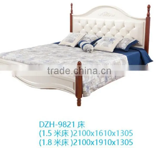 FUTURE Korea's Rural Style Solid Wood White Bed With Fabric for Bedroom Furniture Design photo-2
