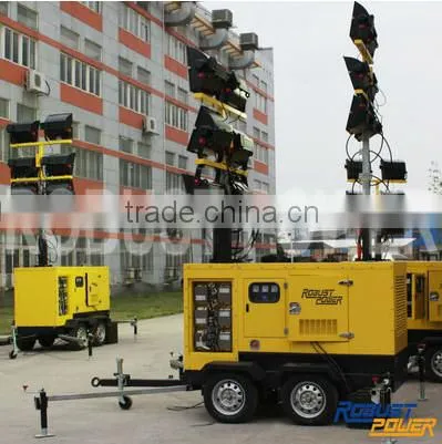 Mobile Metal Halide Lamp Tower Numbers of Floodlights,power of Lamp and Genset Customized Manual Winch photo-3