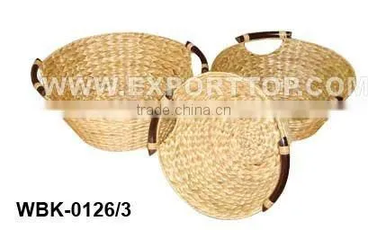 Latest Design Water Hyacinth Storage Basket