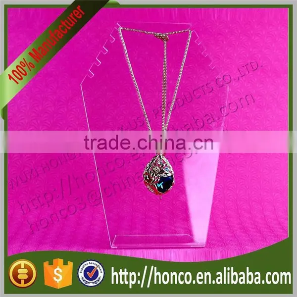 Best Selling Clear Colour Acrylic Necklace Stand Jewelry Rack Display,wave Edge photo-3