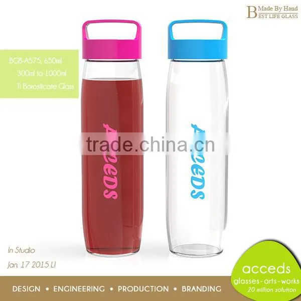 Heat Resistant Healthy Glass Colored Drink Bottle photo-4