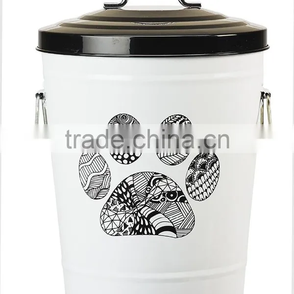 LARGE DOG FOOD CONTAINER Metal Pet Feeder Bin Steel Cat Food Can photo-4