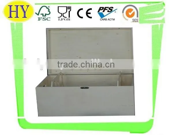 Multi Bottle Storage Unfinished Wooden Wine Box photo-2