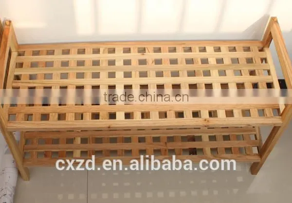 High Quality Simple Design Two-tier Walnut Shoe Rack photo-3