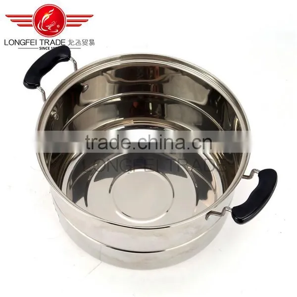 Stainless Steel Steamer Cooking Pot With Hollow Handles and Metal Lid photo-3