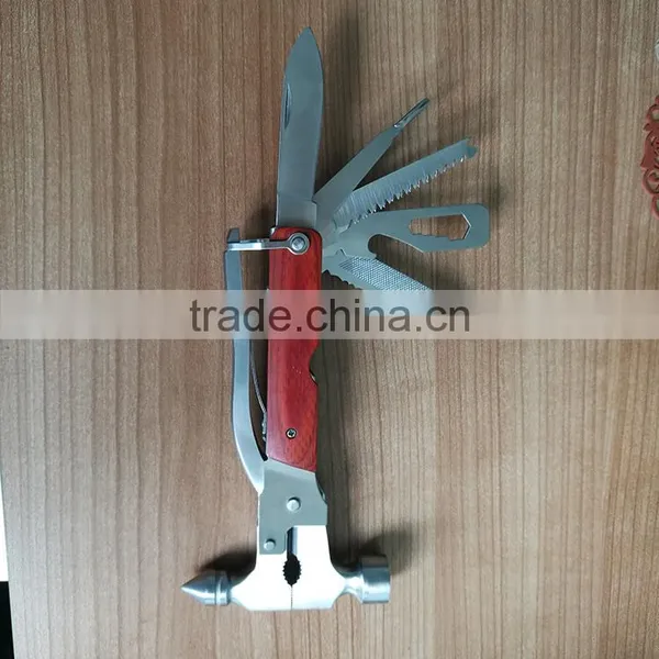 Multi-function colour wood safety hammer, Custom logo outdoor safety hammer