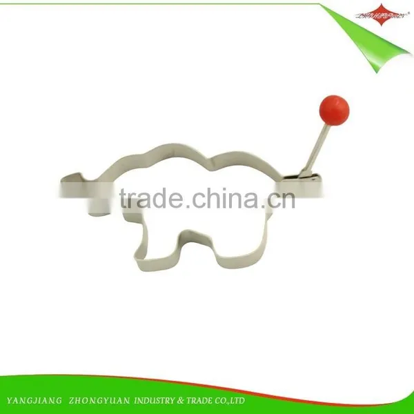 ZY-F1462 Stainless Steel Egg Ring pp Ball Handle Fried Egg Ring Elephant Style Mold photo-3