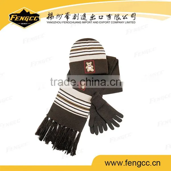 Customized Design Fashion Knitted Set, Scarf, Hat, Gloves photo-3