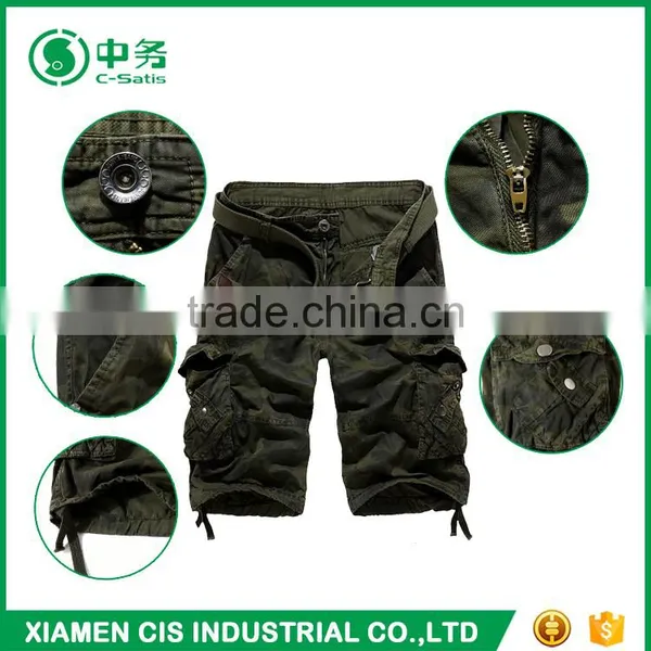 Custom Summer Pure Cotton Army Style Mens Camo Printed Cargo Shorts photo-6