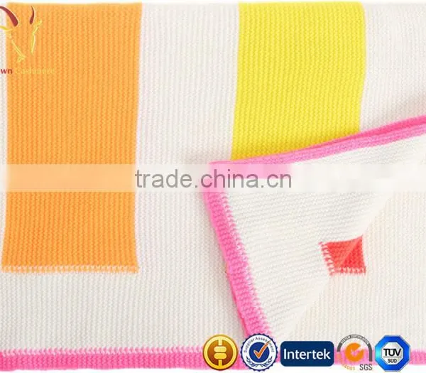 Super Soft Luxury Intarsia Knitted Cashmere Warm Baby Blanket photo-3