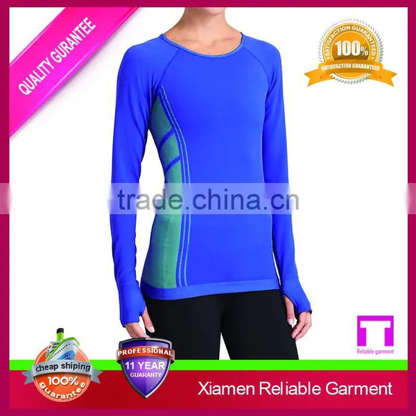 Blank Purple Wholesale Long Sleeve Women Dry Fit Sport t Shirts photo-6