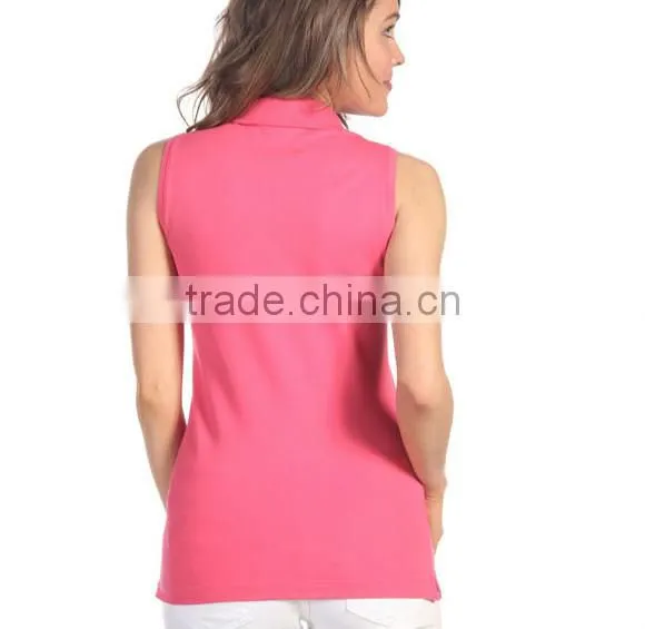 Ladies Sleeveless Bulk Polo Shirts Wholesale China photo-3