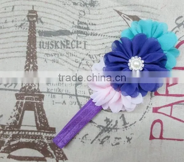 Wholesale Ballerina Chiffon Flower Headbands Toddle Girls Kids Baby Headbands 2015 Hair Accessories photo-4