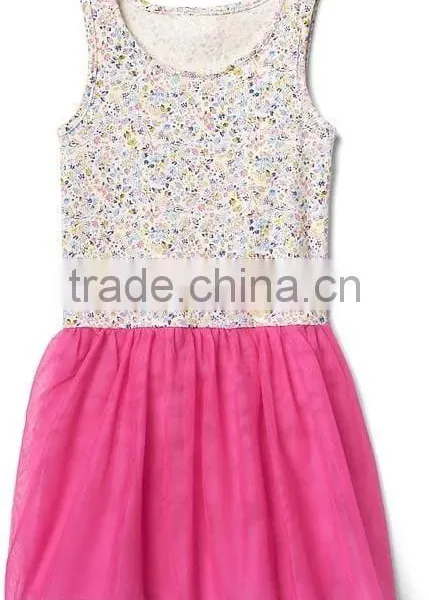 2017 New Hot Sell Kids Clothes Girl Dress Cotton Dress Children Floral Tulle Tank Dress photo-2
