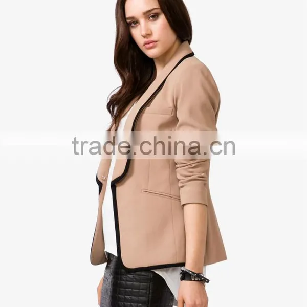 Padded Contrast Trimmed Blazer photo-2