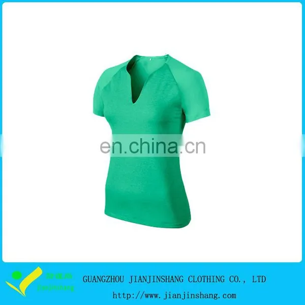 Custom Made Ringspun Cotton Fitness Raglan Sleeve V Neck Sports T Shirts photo-4