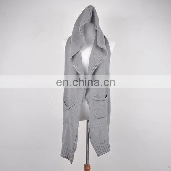 TOROS Professional OEM/ODM Winter Warm Knitted Hooded Scarf With Pockets photo-6