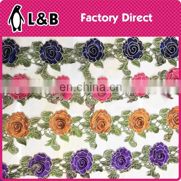 Ningbo-China Polyester Lace Embroidered Eyelet Flower 3d Lace photo-3